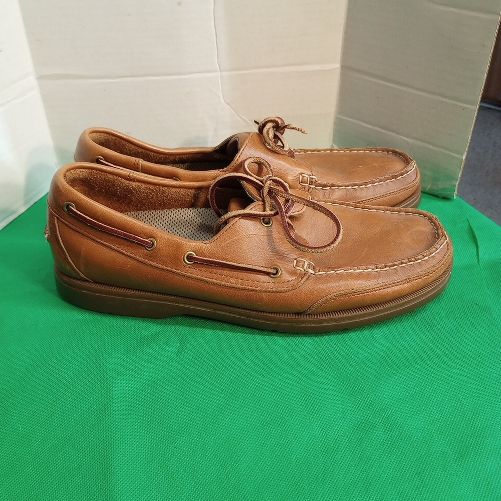 Rockport Men's Brown Leather Boat Shoes Size 10M - Picture 3 of 8